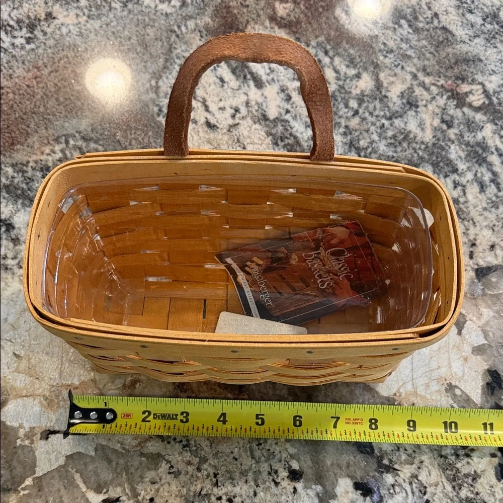 Longaberger handwoven wooden hanging basket